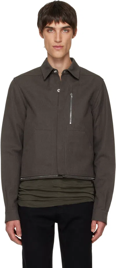 Rick Owens Brown Headon Shirt In Black