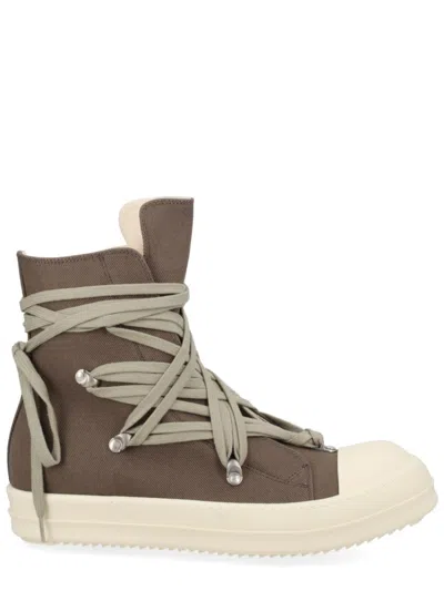 Rick Owens Brown High-lace Megalace Sneakers