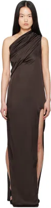 Rick Owens Brown Hollywood Athena Arrowhead Maxi Dress In 14 Mahogany