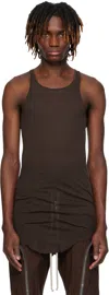 Rick Owens Brown Hollywood Basic Rib Tank Top In 14 Mahogany