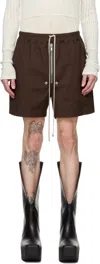 Rick Owens Brown Hollywood Bela Boxers Shorts In 14 Mahogany