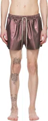 Rick Owens Brown Hollywood Boxer Swim Shorts In 84 Mahogany Metallic