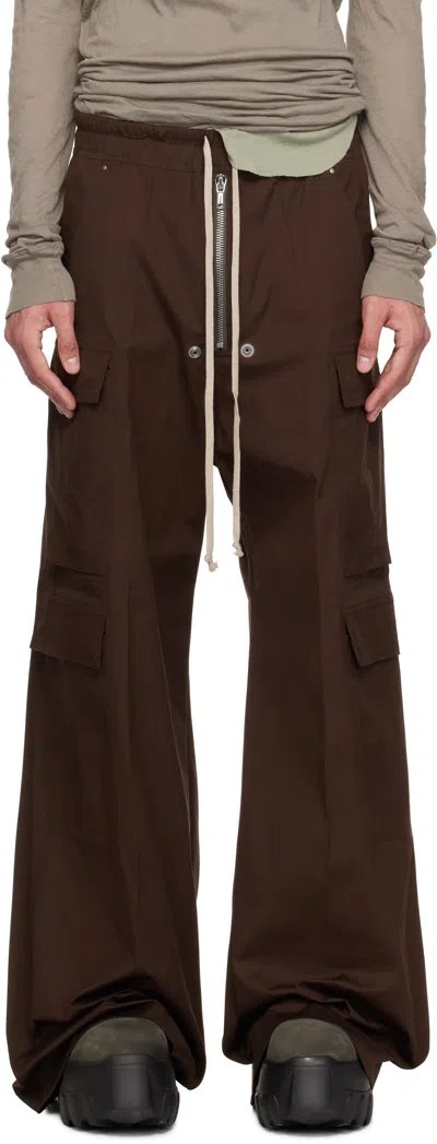 Rick Owens Brown Hollywood Cargobelas Cargo Pants In 14 Mahogany