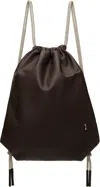 Rick Owens Brown Hollywood Drawstring Backpack In 1408 Mahogany/pearl