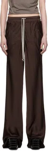 Rick Owens Brown Hollywood Drawstring Bias Lounge Pants In 14 Mahogany