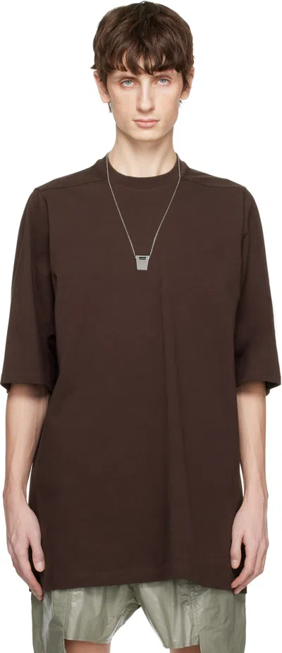 Rick Owens Brown Hollywood Jumbo Ss T-shirt In 14 Mahogany