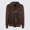 Rick Owens Shearling Collar Coat With Ribbed Cuffs And Hem In Brown