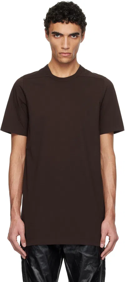 Rick Owens Brown Hollywood Level T-shirt In 14 Mahogany