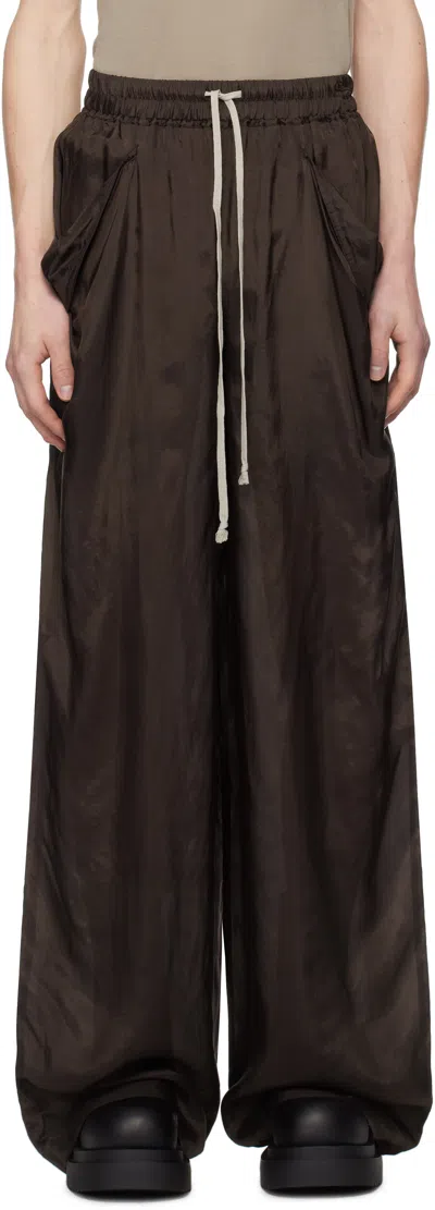 Rick Owens Brown Hollywood Lido Trousers In 14 Mahogany