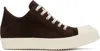 Rick Owens Low-top Round Toe Sneakers With Contrast Sole In 1411 Mahogany/milk/m