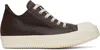 Rick Owens Brown Hollywood Low Sneaks Sneakers In 1411 Mahogany/milk/m