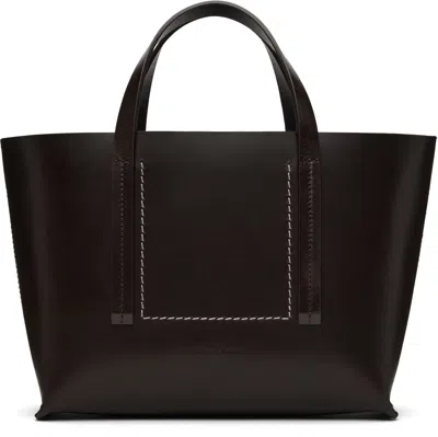 Rick Owens Brown Hollywood Mini Shopper Tote In 14 Mahogany