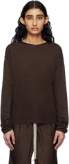 Rick Owens Brown Hollywood Pull Sweater In 14 Mahogany