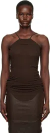 Rick Owens Brown Hollywood Skorpio Tank Top In 14 Mahogany