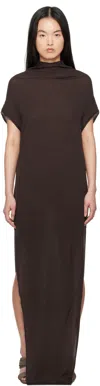 Rick Owens Brown Hollywood Sl Crater Maxi Dress In 14 Mahogany