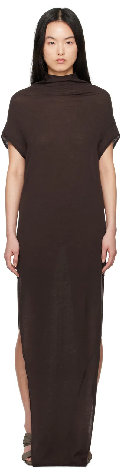 Rick Owens Brown Hollywood Sl Crater Maxi Dress In 14 Mahogany