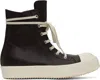 Rick Owens Black Hollywood Mega Bumper Sneakers In 1411 Mahogany/milk/m