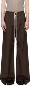 Rick Owens Brown Hollywood Wide Bela Trousers In 14 Mahogany