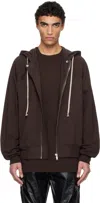 Rick Owens Brown Hollywood Windbreaker Hoodie In 14 Mahogany