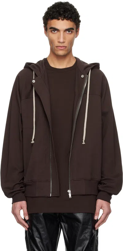 Rick Owens Brown Hollywood Windbreaker Hoodie In 14 Mahogany