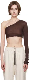 Rick Owens Brown Hollywood Ziggy T-shirt In 14 Mahogany