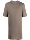 Rick Owens Brown Knit T-shirt With Elevated Neckline In Brown