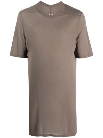 Rick Owens Brown Knit T-shirt With Elevated Neckline