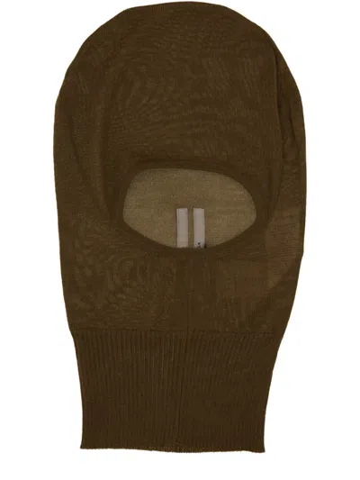 Rick Owens Brown Knitted Solid Beanies Hat In Red