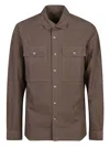 Rick Owens Gray Porterville Oversized Leather Shirt In Brown