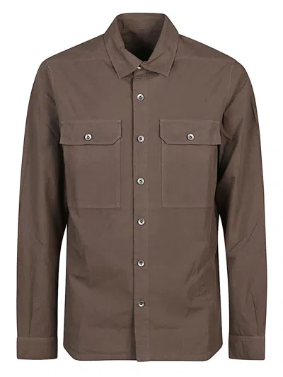 RICK OWENS BROWN LOGO SHIRT