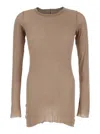 Rick Owens Brown Long-sleeve T-shirt In Viscose And Silk Blend Man In Brown