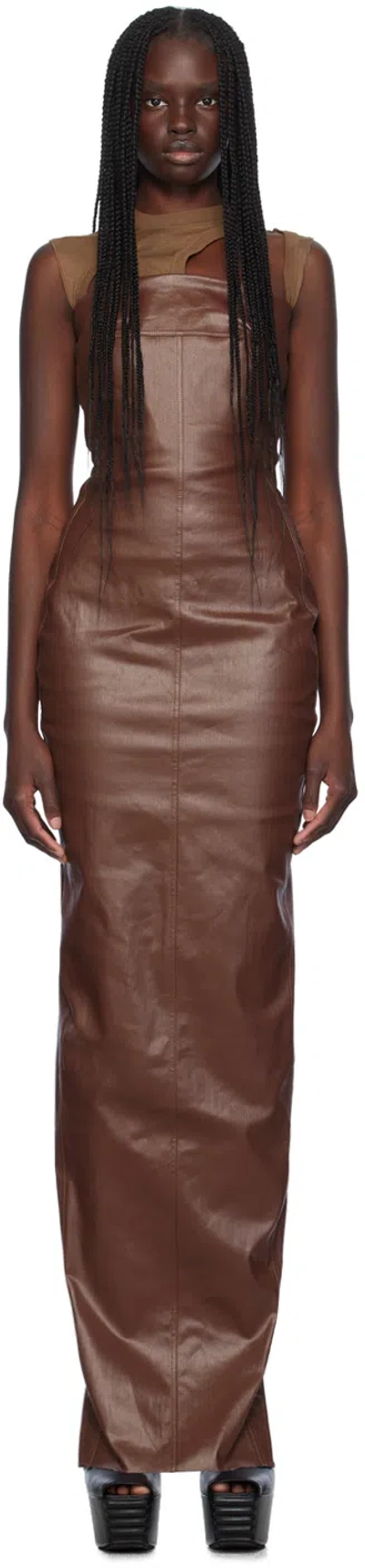 Rick Owens Brown Porterville Bustier Gown In 93 Throat