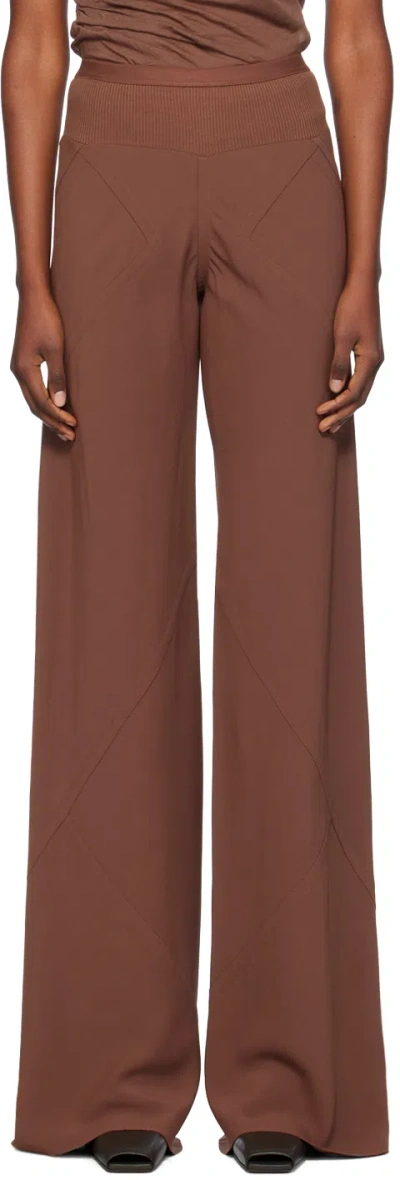 Rick Owens Brown Porterville Cady Bias Lounge Pants In 93 Throat
