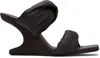 Rick Owens Twisted Cantilever Sandals 8 In Black