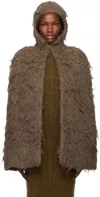Rick Owens Brown Porterville Cape Jacket In 134 Fawn