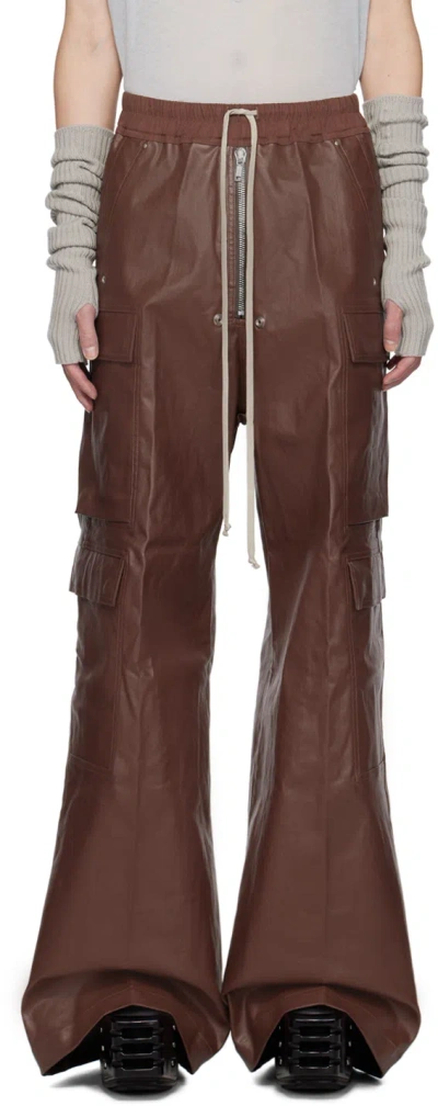 Rick Owens Brown Porterville Cargobelas Cargo Pants In 93 Throat