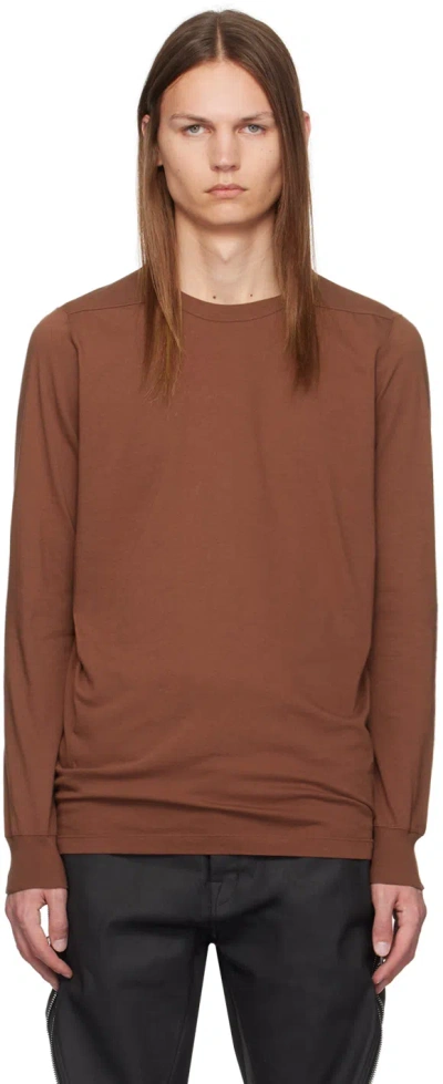 Rick Owens Brown Porterville Classic Long Sleeve T-shirt In 93 Throat