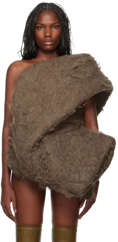 Rick Owens Brown Porterville Garland Top In 134 Fawn