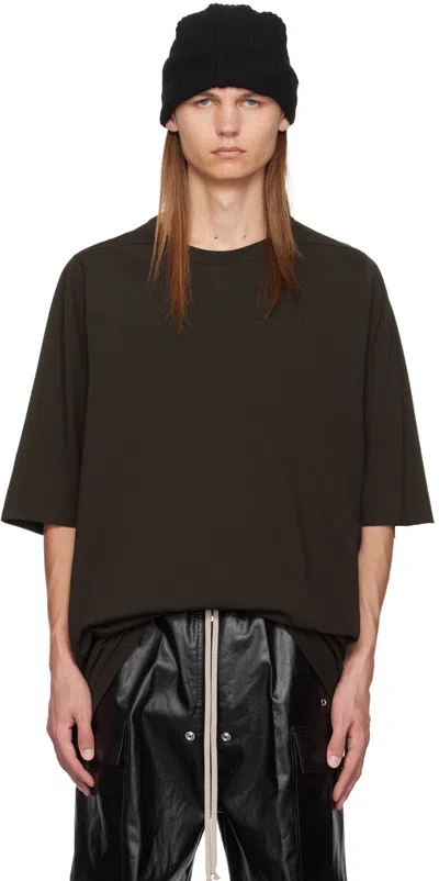 Rick Owens Brown Porterville Jumbo T-shirt In 78 Drkdust