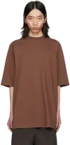 Rick Owens Brown Porterville Jumbo T-shirt In 93 Throat