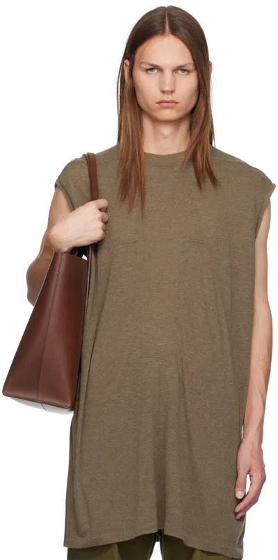 Rick Owens Brown Porterville Rainino Splintered T-shirt In 134 Fawn