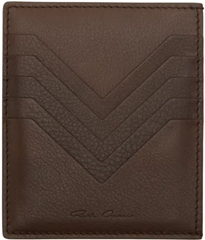 Rick Owens Brown Porterville Square Card Holder In 74 Saddle