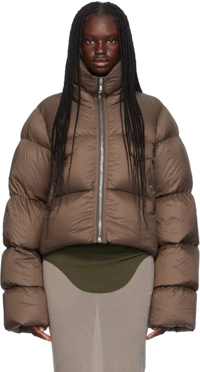 Rick Owens Brown Porterville Turtle Down Jacket In 134 Fawn