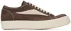 Rick Owens Suede Low-top Sneakers In Brown