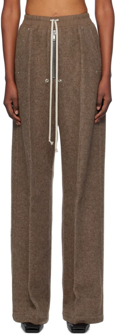 Rick Owens Brown Porterville Wide Bela Lounge Pants In 134 Fawn