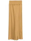 Rick Owens Satin Bias Midi Skirt In 62 - Honey