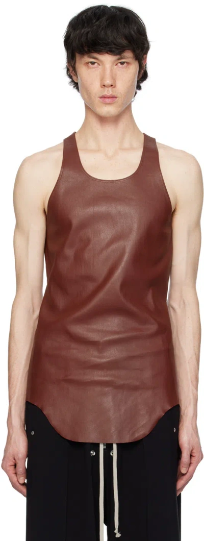Rick Owens Brown Scoop Neck Tank Top In 73 Henna