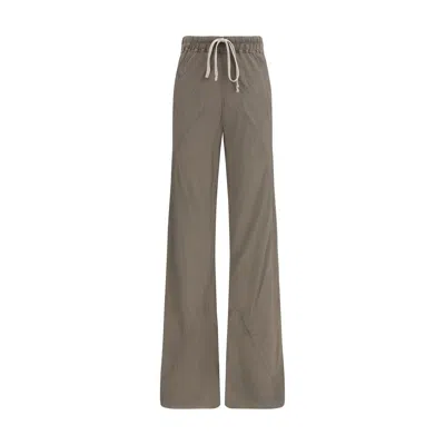 Rick Owens Brown Silk Casual Pants In Gray
