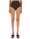 Rick Owens Brown Solid Bikini Bottom Swimwear In Brown