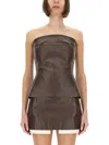 Rick Owens Brown Solid Strapless Top In Brown